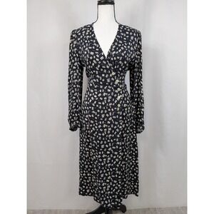 Rouje Dress Gabin Wrap Navy Elegant Timeless Old Money Quiet Luxury Preppy A007